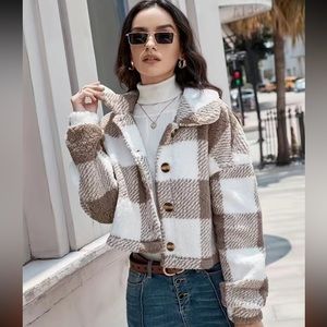 Cropped plaid Sherpa jacket - Fall time necessity!